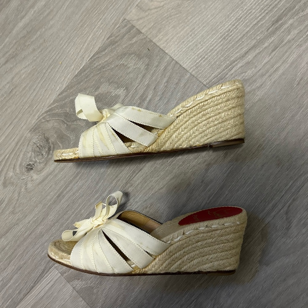Christian Louboutin ivory espadrilles